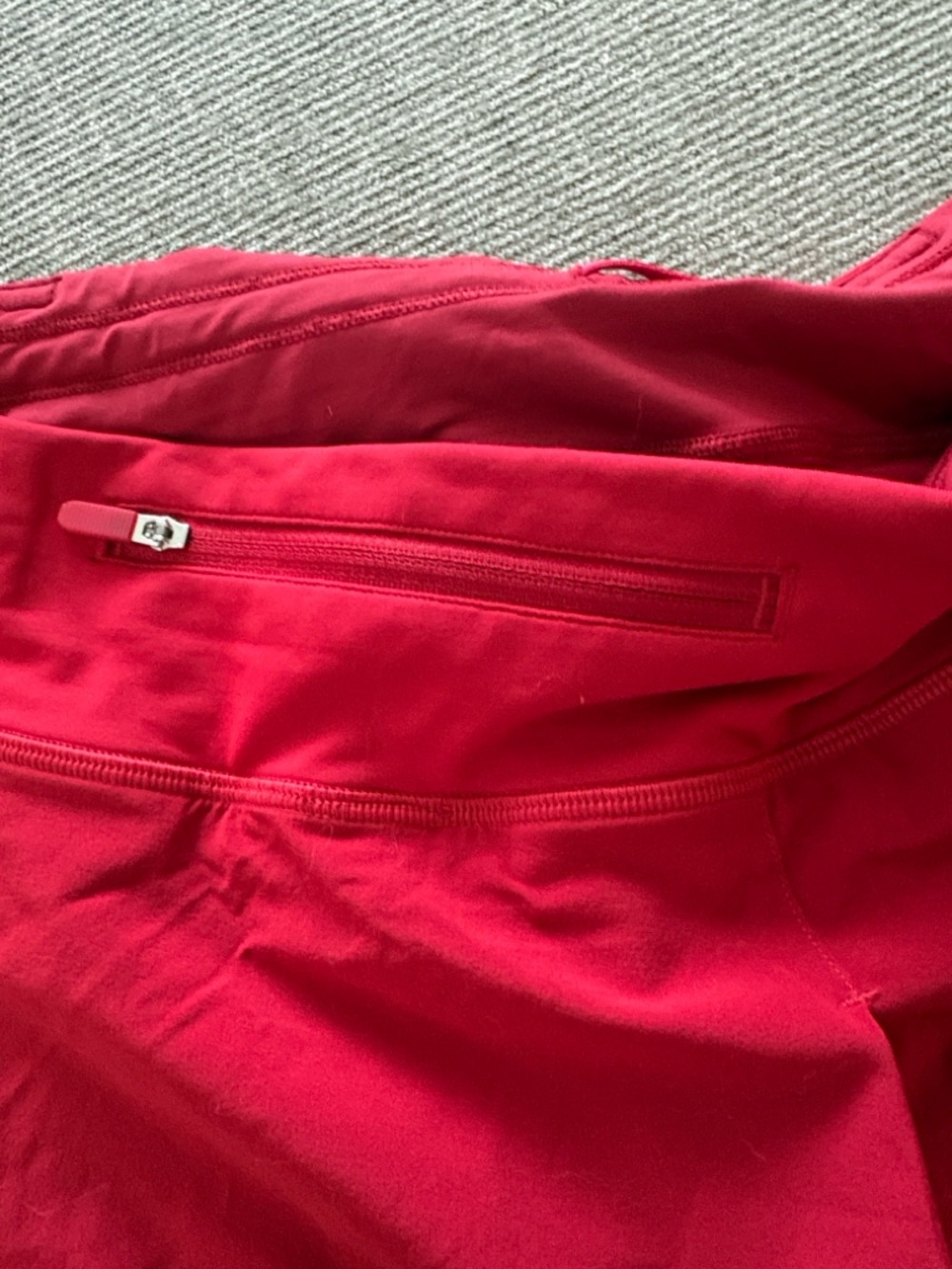 lululemon athletica Bright Red Athletic Skort with Zip Pocket